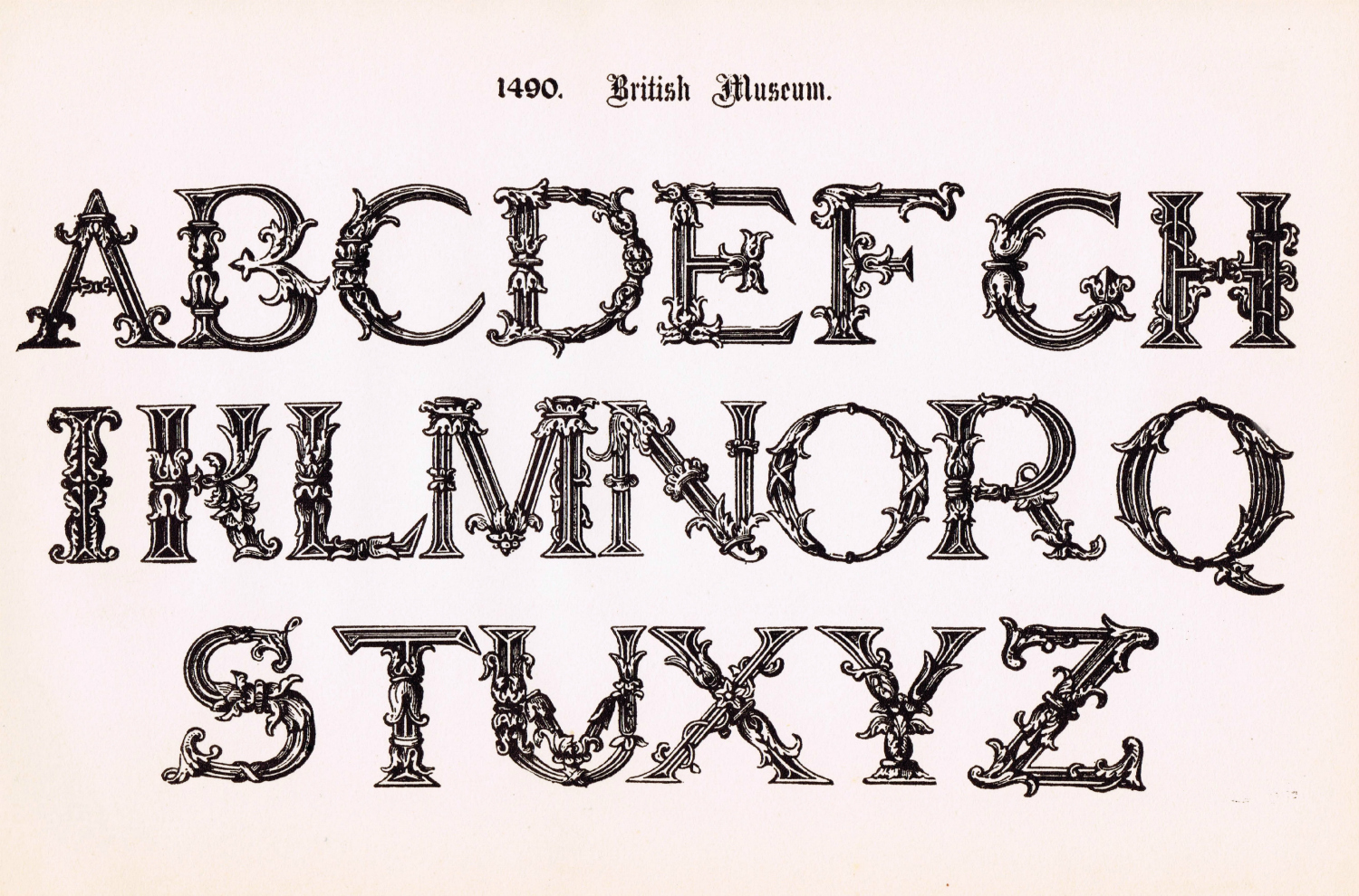 Antique Alphabet Printable Ornate Font Knick of Time