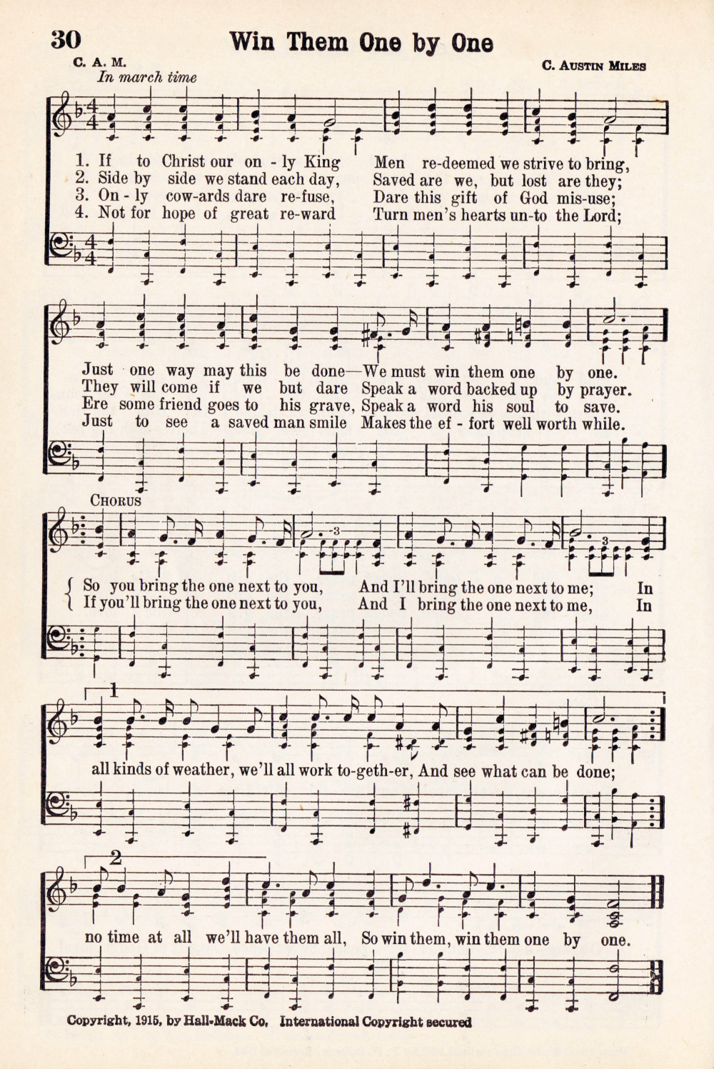 Antique Hymn Printable Music Page Win Them One by One Knick of Time