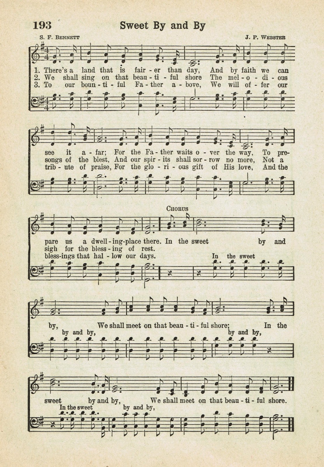 Sweet By and By Printable Antique Hymn Page Knick of Time