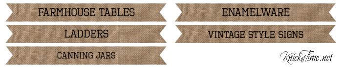 Farmhouse Style Decorating via Knick of Time