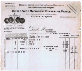 Antique French Graphic Business Invoice copy