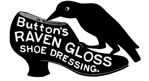 Free printable antique graphic advertisement Raven Gloss Shoe Dressing | www.knickotime.net