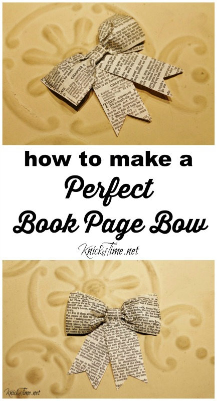 How to make a perfect book page bow - KnickofTime.net