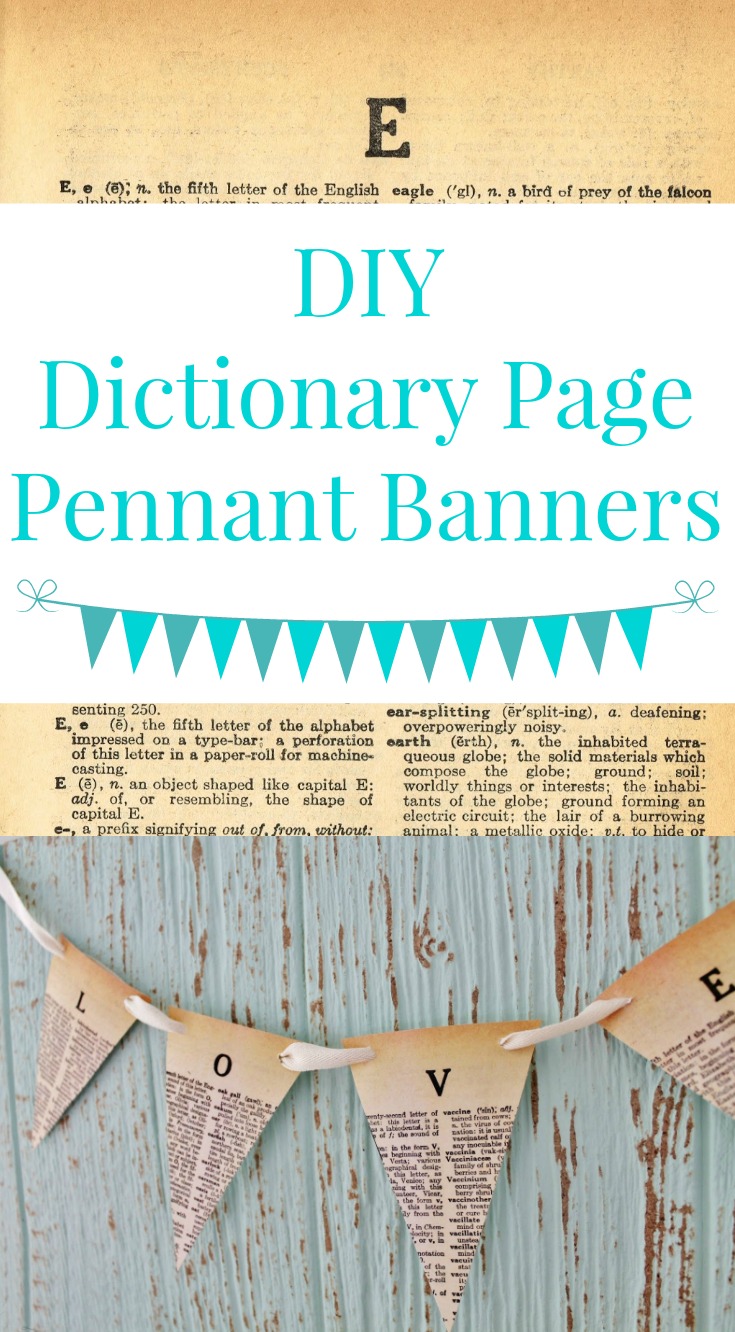 DIY Dictionary Page Pennant Banners