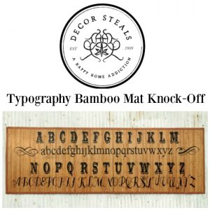 Decor Steals Typography Bamboo Floor Mat Knock-Off by Knick of Time