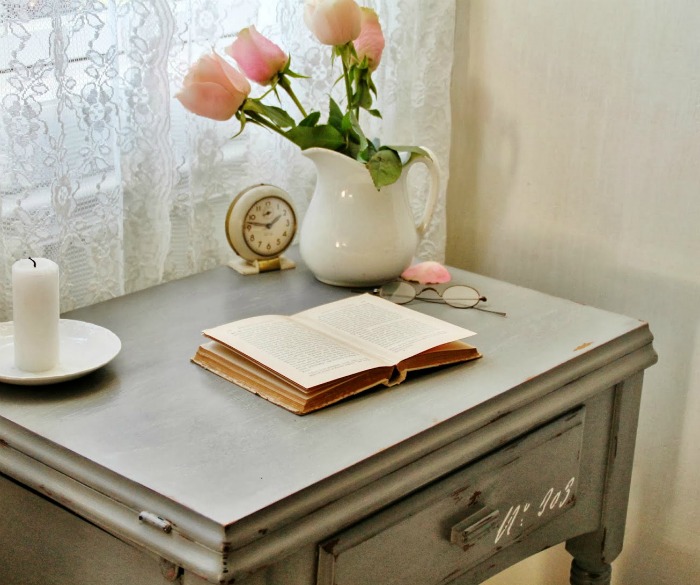 French Script Desk Makeover with Chalk Paint