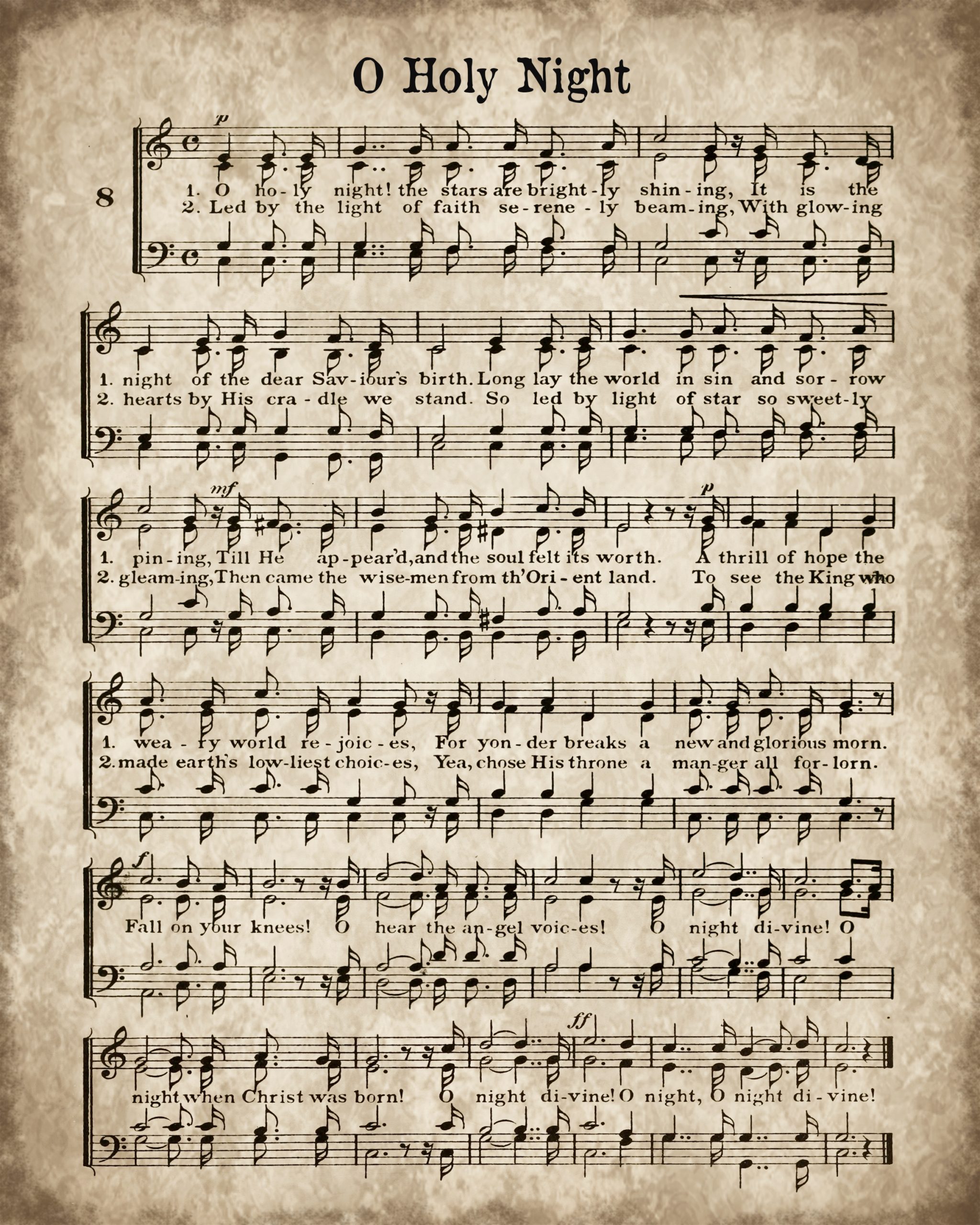 O Holy Night Printable Christmas Hymn