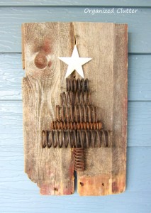Antique, Repurposed and Salvaged Vintage Home Decor link party via Knick of Time @ knickoftimeinteriors.blogspot.com Industrial Spring Christmas Tree