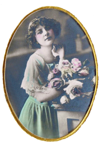 1800's French woman portrait with roses copy