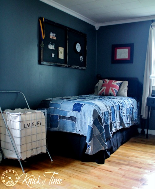 Teen Room Makeover Denim Blue Gray British Theme