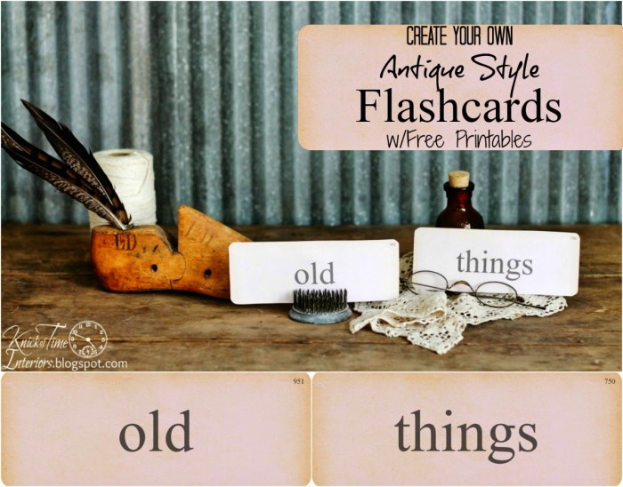 Antique Flash Card Printables via Knick of Time