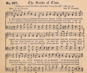 Antique Hymn Book Page - The Sands of Time