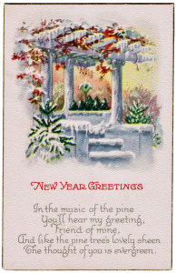 antique postcard new year