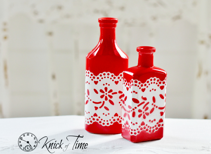 white lace altered bottles
