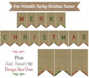 Burlap Christmas Banner Printable - 12 Days of Christmas {Day 8 ...