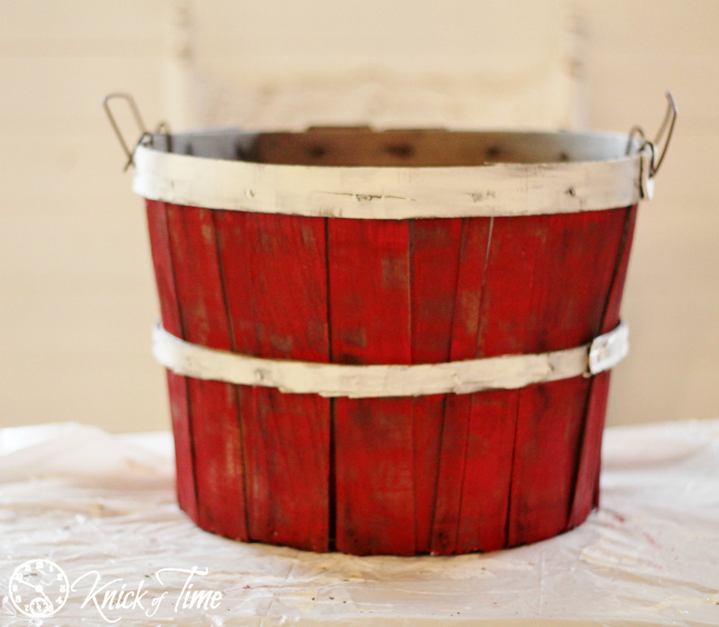 Christmas Bushel Basket in progress