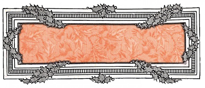 Christmas Red Holly Frame Border