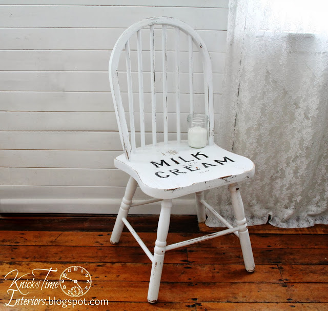 Upcycled Vintage White Chair Milk and Cream via Knick of Time