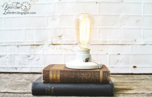 repurposed books lamp