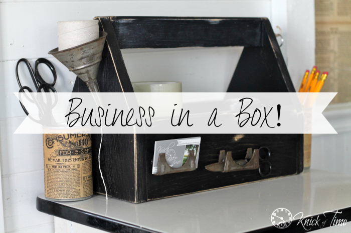 business in a box wooden tool caddy tote