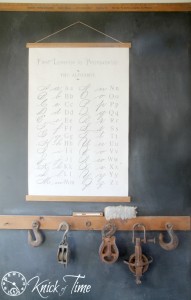 chalkboard wall barn pulleys