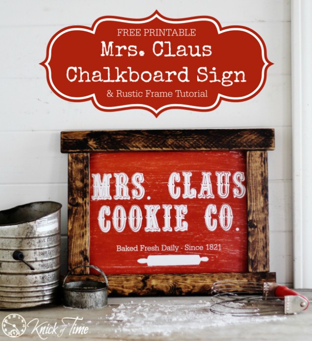 DIY Christmas Sign and Mrs. Claus Printable - Knick of Time
