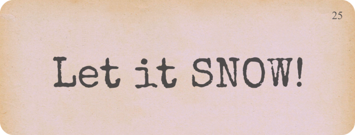 Let it Snow Vintage Flash Card Printable