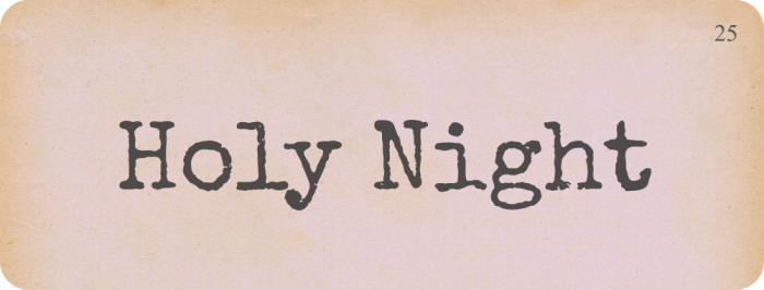 Vintage Flash Card Holy Night
