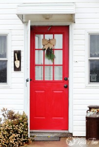 red painted door