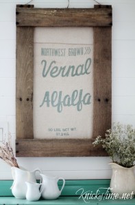 framed antique grain sack