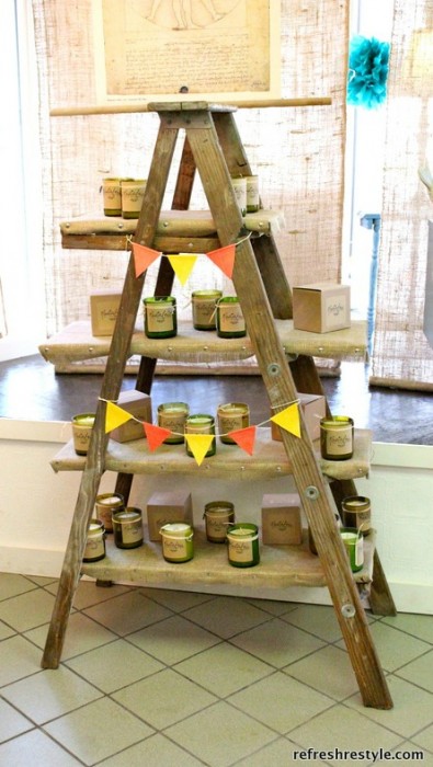 ladder shop display shelf