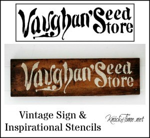 vintage sign stencil seed store from Knick of Time