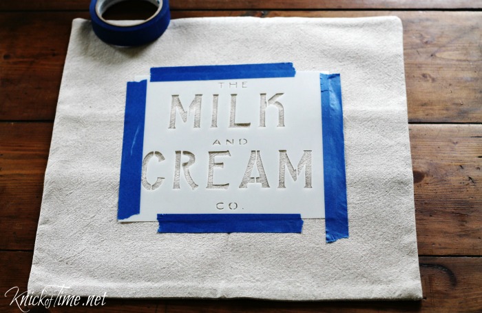 how to stencil a pillow