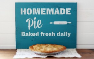 fresh baked pie sign