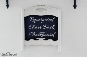 repurposed chair back chalkboard