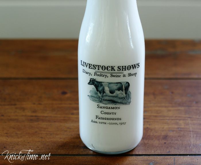 DIY antique milk bottle