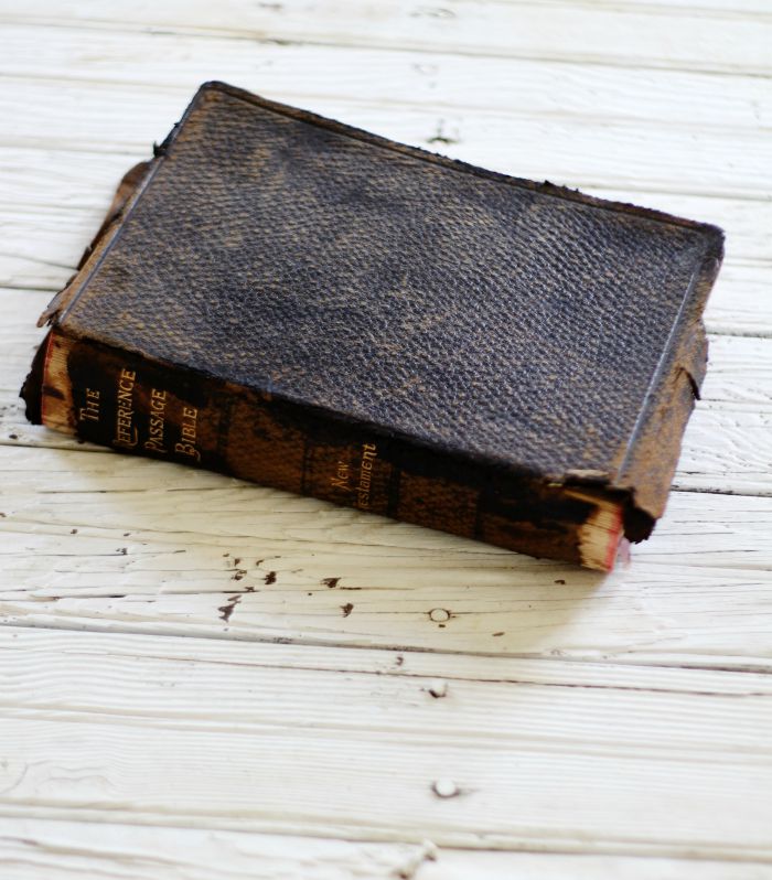 antique leather Bible