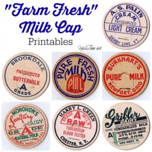 farm fresh milk cap printables - KnickofTime.net