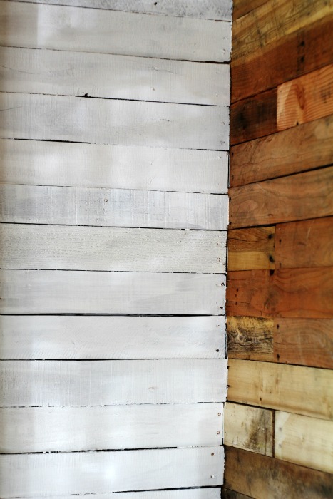 installing pallet wood walls