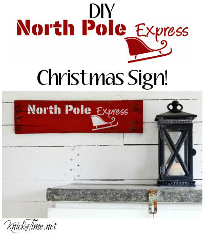 DIY Santa's sleigh Christmas sign, part of Knick of Time's Vintage Sign Stencils Christmas collection - KnickofTime.net