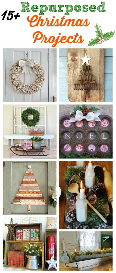Repurposed Christmas Decor using Salvaged and Junk Elements - KnickofTime.net