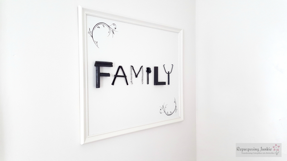 salvaged junk collage wall art