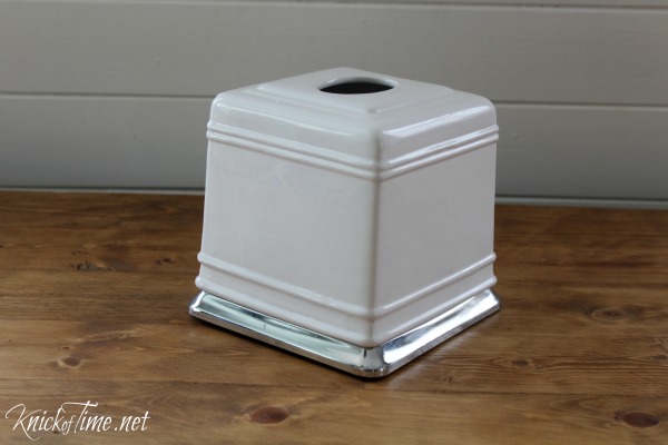 Thrift store ceramic tissue holder