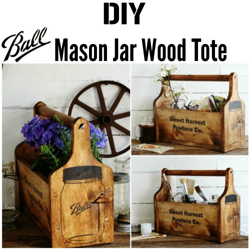 mason jars wood totes - KnickofTime.net