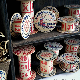 Bingo cards and milk caps spools featured at Talk of the Town - KnickofTime.net