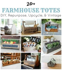 20+ Farmhouse Totes to DIY, Repurpose, Upcycle or buy Vintage - KnickofTime.net