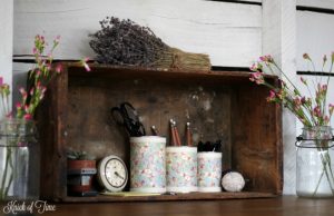 Create beautiful office organizers with free tin cans, scrapbook paper and tape! - www.knickoftime.net
