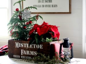 Mistletoe Christmas Crate made with Knick of Time's Vintage Sign Christmas Stencil - www.knickoftime.net