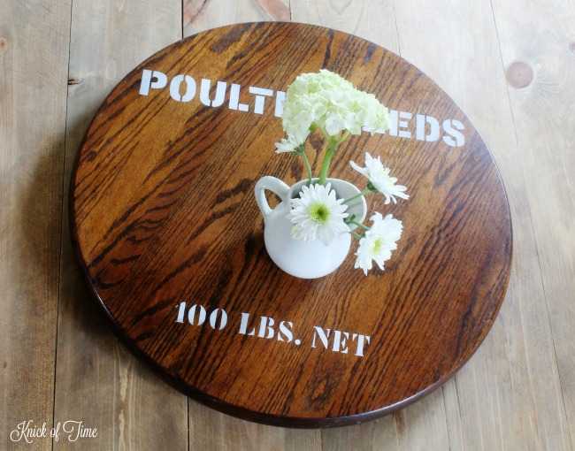 How to give a thrift store lazy susan a farmhouse style fixer upper makeover | www.knickoftime.net