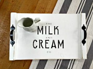 DIY Milk and Cream Co. farmhouse tray by Homeroad. Featured at Talk of the Town | www.knickoftime.net